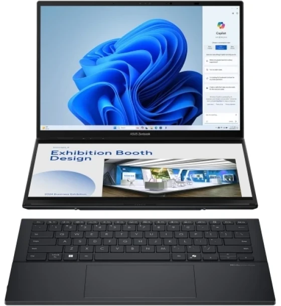 Laptop ASUS Zenbook Duo 14 OLED (2025) UX8406CA-PZ166X, Intel Core Ultra 9 285H, 2 x 14 inch Touch, RAM 32 GB, SSD 1 TB, Intel Arc 140T, Windows 11 Pro, Inkwell Gray