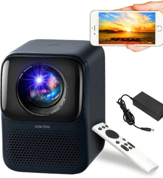 Videoproiector Xiaomi wanbo T2 MAX new dark blue, projector, full HD 1080P, android, WiFi, Bluetooth, 450 ansi, auto focus