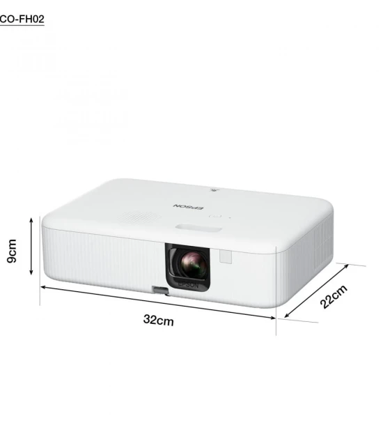 Proiector Epson CO-FH02, 3LCD, 3.000 lumeni/ 2.000 lumeni Ecomode, FHD, 16:9, lampa 6.000 ore/ 12.000 ore Ecomode, corectie 30, dimensiune maxima imagine 391 inch