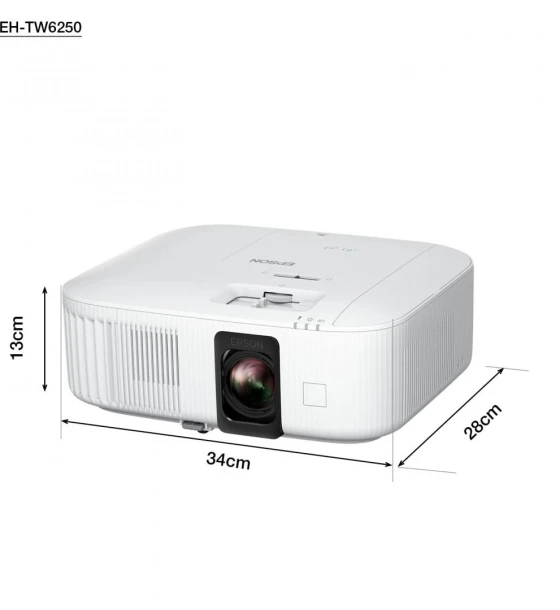 Proiector Epson EH-TW6250, 3LCD, 2.800 lumeni, 4k PRO UHD, 16:9, 35.000:1, lampa 4.500 ore/ 7.500 ore ecomode, corectie 30, zoom 1.62, dimensiune maxima imagine 500 inch