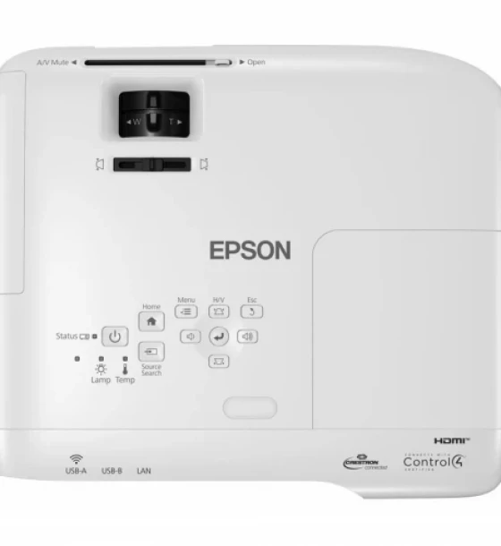 Proiector Epson EB-992F, 3LCD, 4000 lumeni, FHD 1920x1080, 16:9, 16.000:1, lampa 6.500 ore/ 17.000 ore Ecomode, zoom 1.6, dimensiune maxima imagine 300 inch, USB 2.0 Type A, USB 2.0 Type B