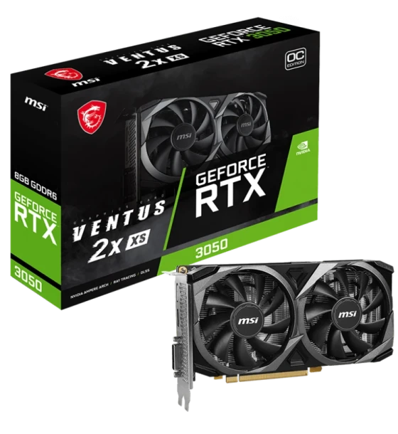 Placa video MSI GeForce RTX 3050 VENTUS 2X XS 8G OC GDDR6 128 bit PCIe gen 4, 1x DP 1x HDMI