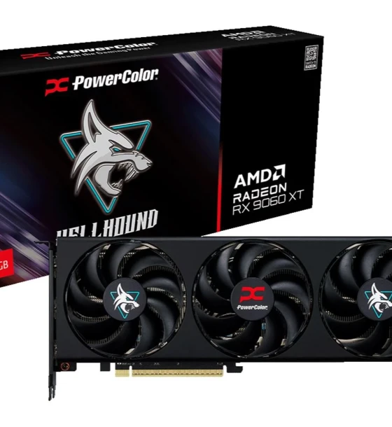 Placa video powercolor hellhound AMD Radeon RX 9060 XT 8GB 128 bit, PCIe 5.0, 1x HDMI 2x DP