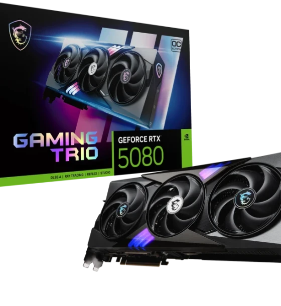 Placa video MSI GeForce RTX 5080 16G GAMING trio OC GDDR7 256bit, 3x DP 1x HDMI