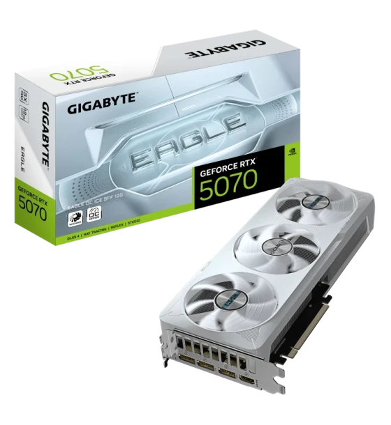 Placa video gigabyte GeForce RTX 5070 EAGLE OC ICE sff 12GB 192 bit, PCIe 5.0, 3x DP 1x HDMI