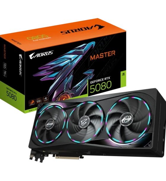 Placa video gigabyte AORUS GeForce RTX 5080 MASTER 16GB GDDR7 256 bit, 3x DP 1x HDMI
