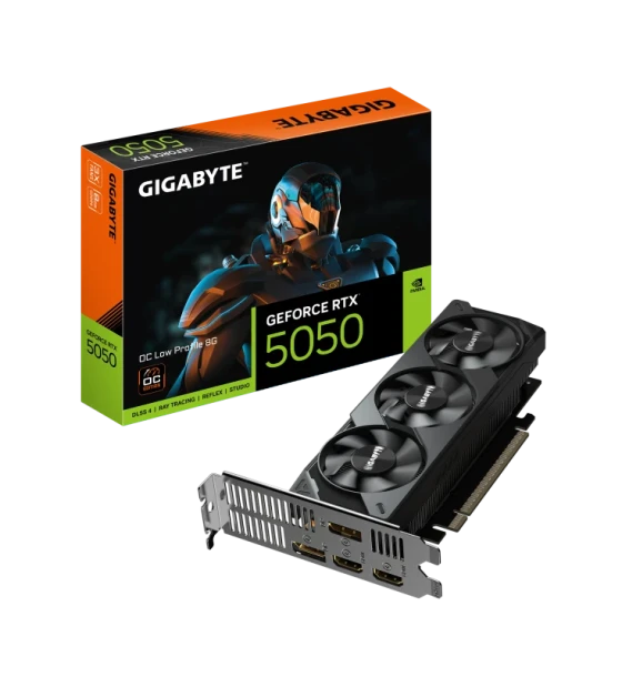 Placa video gigabyte GeForce RTX 5050 OC low profile 8GB GDDR6 128 bit, PCIe 5.0, 1x DP 2.1 1x DP 1.4a 2x HDMI