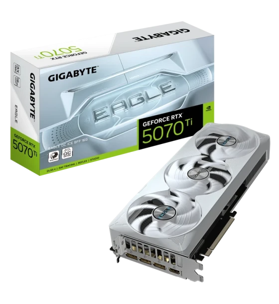 Placa video gigabyte GeForce RTX 5070 Ti EAGLE OC ICE sff 16GB GDDR7 256 bit, PCIe 5.0, 1x HDMI 3x DP