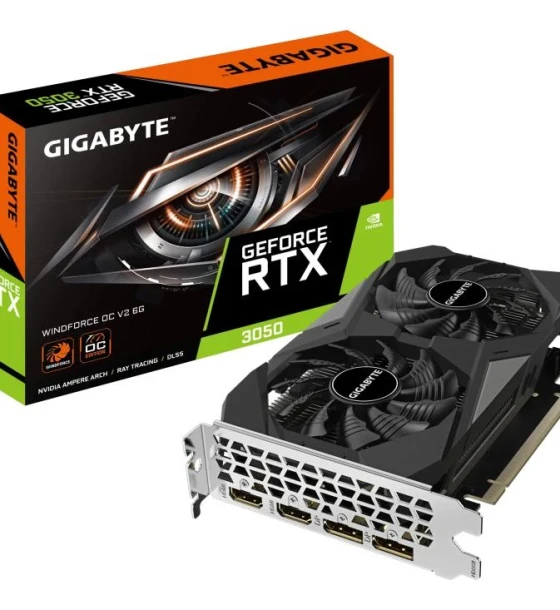 Placa video gigabyte GeForce RTX 3050 WINDFORCE OC V2 6GB GDDR6 96 bit, PCIe 4.0, 2x DP 2x HDMI