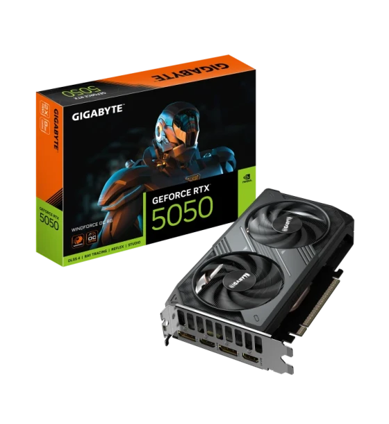 Placa video gigabyte GeForce RTX 5050 WINDFORCE OC 8GB GDDR6 128 bit, PCIe 5.0, 2x DP 2x HDMI