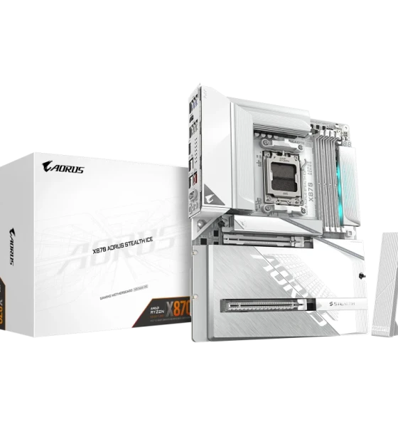 Placa de baza Gigabyte X870E aorus stealth ice AM5, 4x DDR5, 2x USB4, 1x HDMI, 1x front HDMI