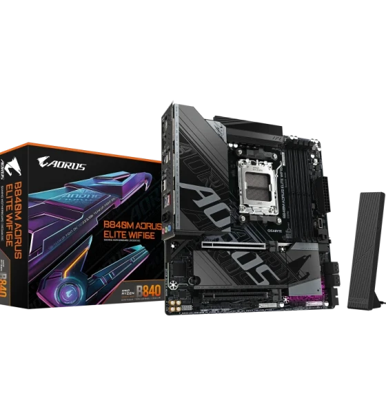 Placa de baza Gigabyte B840M aorus elite WIFI6E AM5, 4x DDR5, 1x dp 1x HDMI