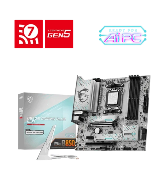 Placa de baza MSI B850M GAMING PLUS WiFi AM5, 4x DDR5, 1x HDMI 1x DP, 2x PCIe 5.0 x16 1x PCIe 4.0 x1, 2x m, .2, 4x SATA 6GB/s, matx