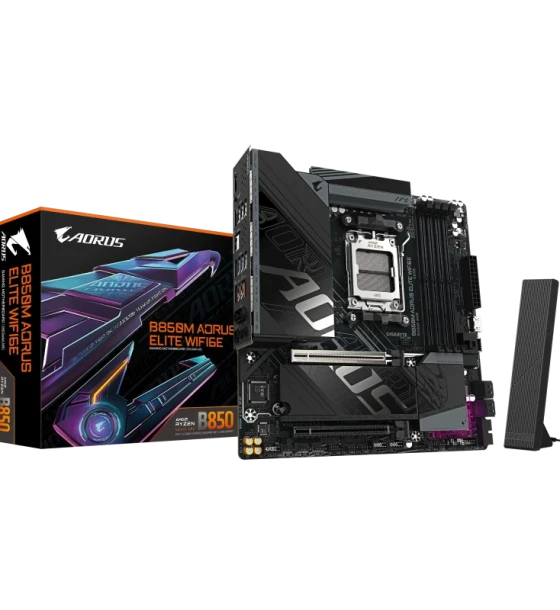 Placa de baza Gigabyte B850M aorus elite WIFI6E AM5, 4x DDR5, 1x dp 1x HDMI, 2x PCIe x16, 2x M.2