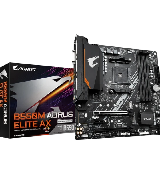 Placa de baza Gigabyte B550M aorus elite ax AM4, 4x DDR4, 1x dvi-d 1x HDMI