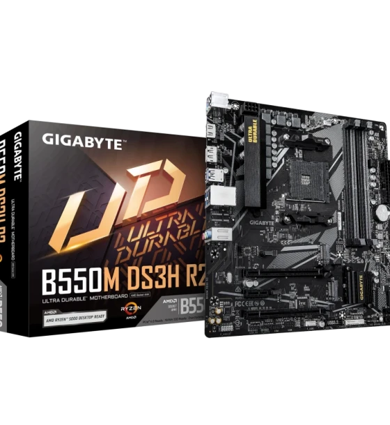 Placa de baza Gigabyte B550M DS3H R2 AM4, 4x DDR4, 1x dp 1x HDMI, 2x PCIe 4 x16 1x PCIe 3 x1