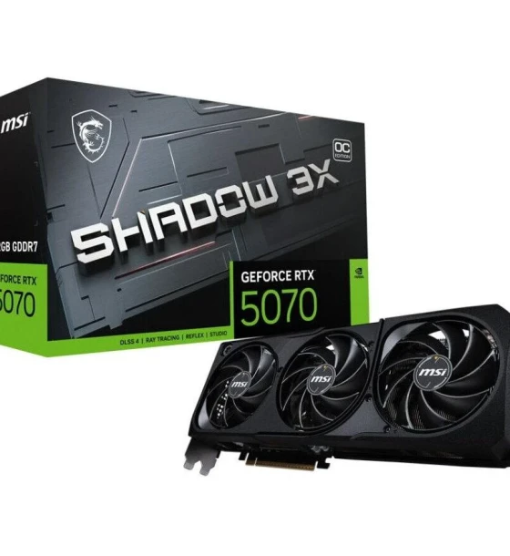 Placa video MSI GeForce RTX 5070 shadow 3X OC 12G GDDR7 192 bit, PCIe 5.0, 3x DP 1x HDMI
