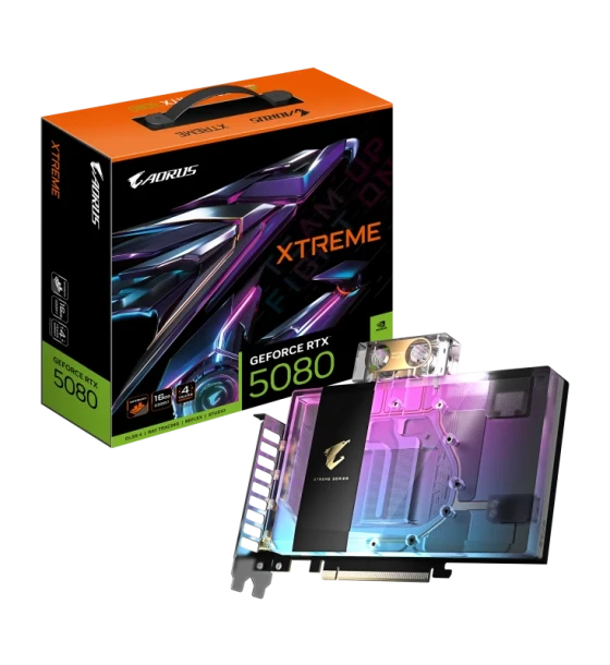 Placa video gigabyte AORUS GeForce RTX 5080 xtreme waterforce wb 16GB GDDR7 256 bit, 3x DP 1x HDMI