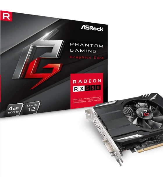Placa video asrock AMD Radeon PHANTOM GAMING RX550 4GB GDDR5 128 bit