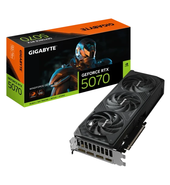 Placa video gigabyte GeForce RTX 5070 WINDFORCE OC sff 12GB GDDR7 192 bit, PCIe 5.0, 3x DP 1x HDMI