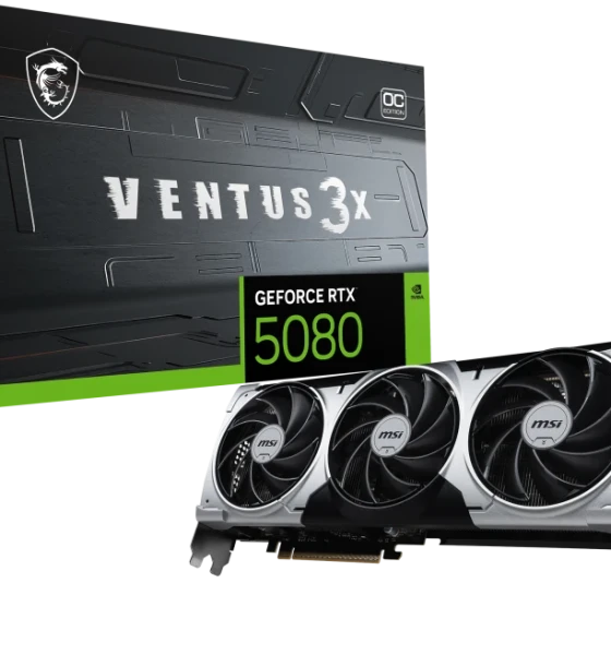 Placa video MSI GeForce RTX 5080 VENTUS 3X OC PLUS 16GB GDDR7 256 bit, PCIe 5.0, 3x DP 1x HDMI