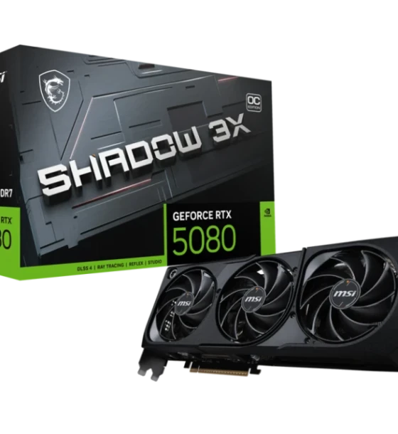 Placa video MSI GeForce RTX 5080 shadow 3X OC 16GB GDDR7 256 bit, PCIe 5.0, 3x DP 1x HDMI