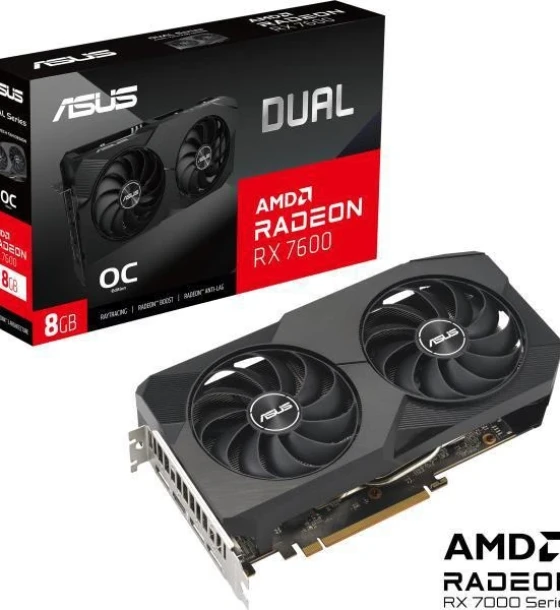 Placa video ASUS Radeon RX 7600 DUAL OC V2 8GB GDDR6 1 28-bit
