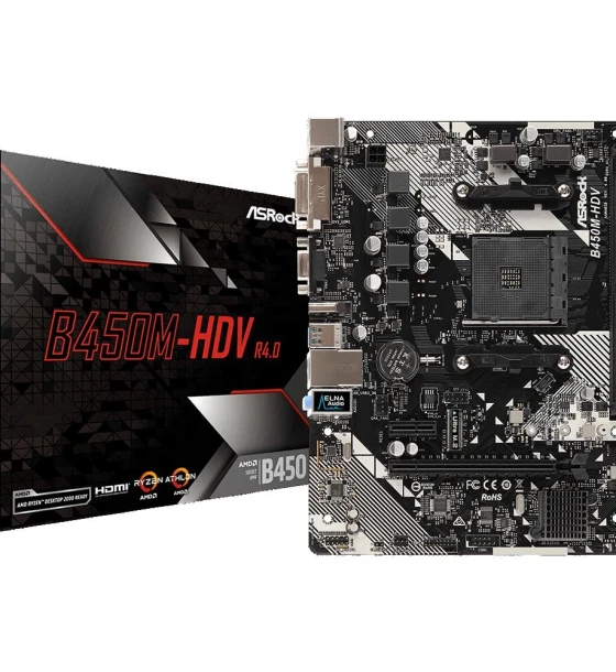 Placa de baza ASRock B450M-HDV R4 AM4