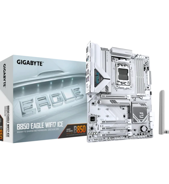 Placa de baza Gigabyte B850 eagle WIFI7 ice AM5, 4x DDR5, 1x dp 1x HDMI