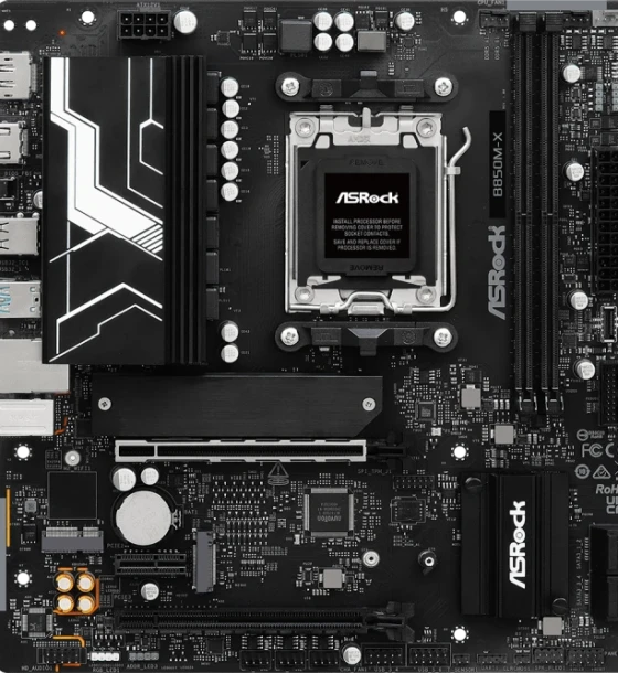 Placa de baza Asrock B850M-x AM5, 2x DDR5, 1x HDMI 1x dp, 2x PCIe 4 x16 1x PCIe 4 x1, 3x M.2