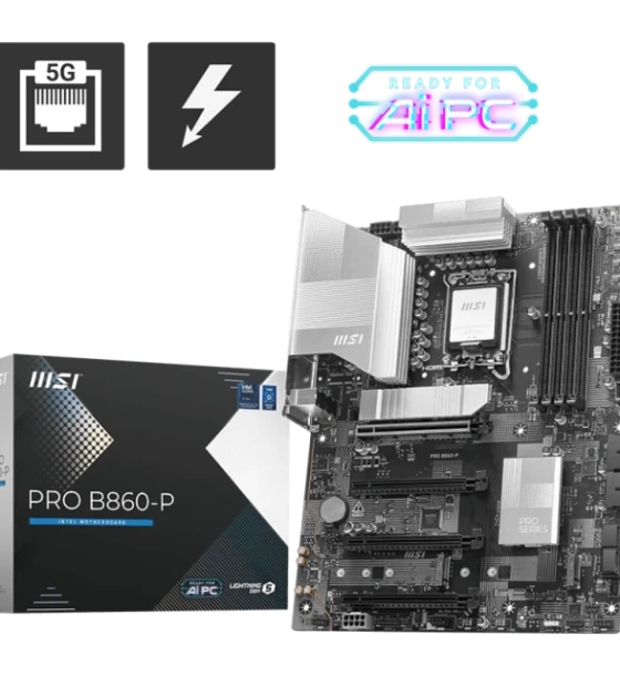 Placa de baza MSI PRO B860-p LGA1851, 4x DDR5, 1x HDMI 1x dp 1x type-c dp, 4x PCIe x16, 3x M.2