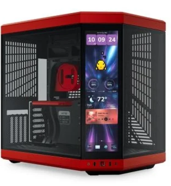 Carcasa HYTE Y70 Mid Tower BLACK CHERRY, Tempered Glass, Sloturi Expansiune 11, Drive Bays 2x3.5 inch 2x2.5 inch, Ventilatoare Suportate 9 x120mm sau 7x 140mm lateral 3x120mm/2x140mm
