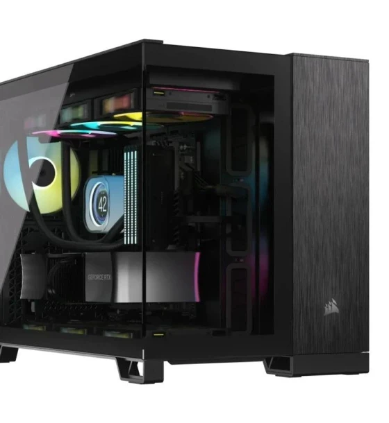 Carcasa CORSAIR 2500X Micro ATX Dual Chamber Black/Obsidian Aluminiun