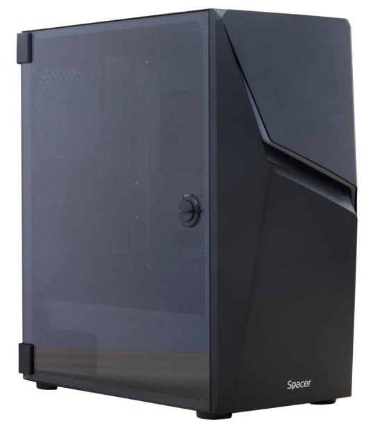 Carcasa Spacer Thunder, ATX, Mid Tower NEGRU
