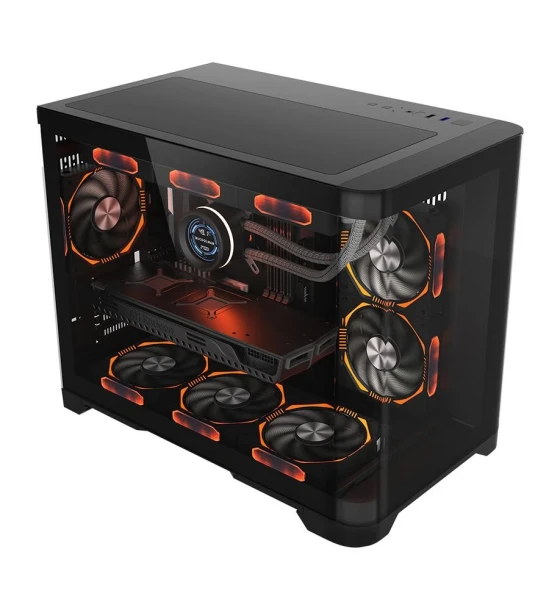 Carcasa 1STPLAYER UV6 cube tower argb negru