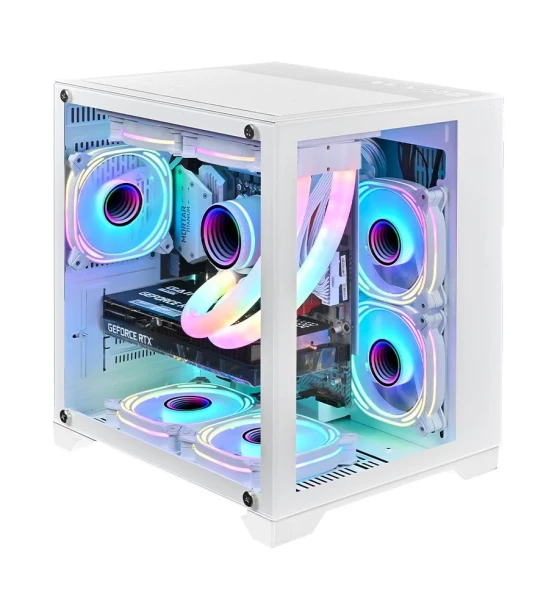 Carcasa 1STPLAYER MV5 cube tower argb alb