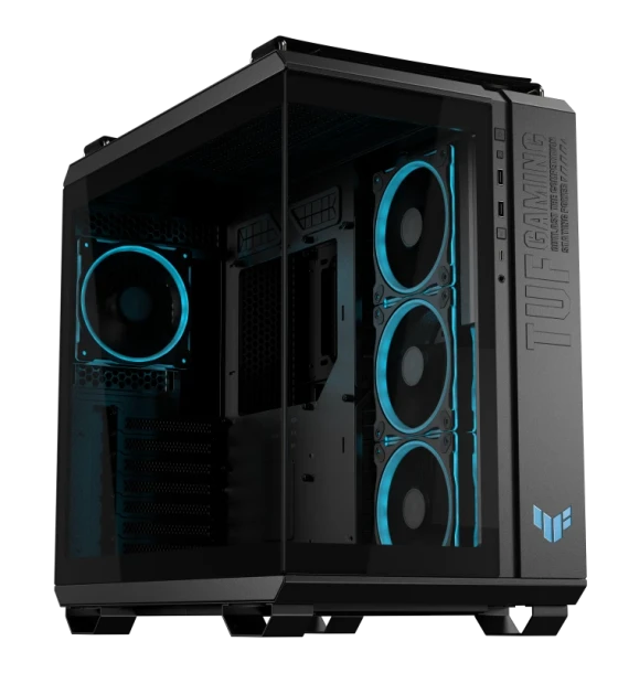 Carcasa ASUS TUF GAMING GT502 HORIZON Mid Tower ARGB NEGRU, Tempered Glass, Sloturi Expansiune 8+ 3 aditional verticale, Drive Bays 2x3.5 inch 2x2.5 inch
