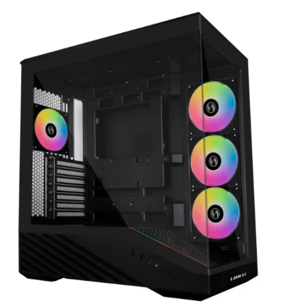 Carcasa LIAN LI VECTOR V100 RGB NEGRU, Tempered Glass, Sloturi Expansiune 9, Drive Bays 1x3.5 inch 1x2.5 inch, Ventilatoare Suportate 9