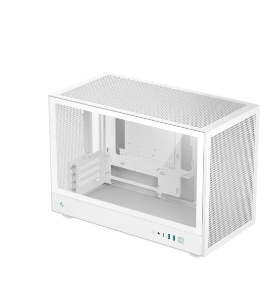 Carcasa DEEPCOOL CH260 Mini Tower ALB, Tempered Glass, Sloturi Expansiune 4, Drive Bays 1x3.5 inch 1x2.5 inch, Ventilatoare Suportate 6 spate 1x120mm sus 3x120mm sau 2x140mm fata 2x120mm