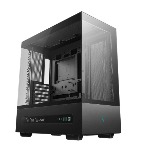 Carcasa DEEPCOOL CH690 DIGITAL Mid Tower NEGRU, Tempered Glass+ SPCC+ ABS, Sloturi Expansiune 8, Drive Bays 1x3.5 inch 2+1x2.5 inch, Ventilatoare Suportate 10 spate 1x120mm sau 1x140mm