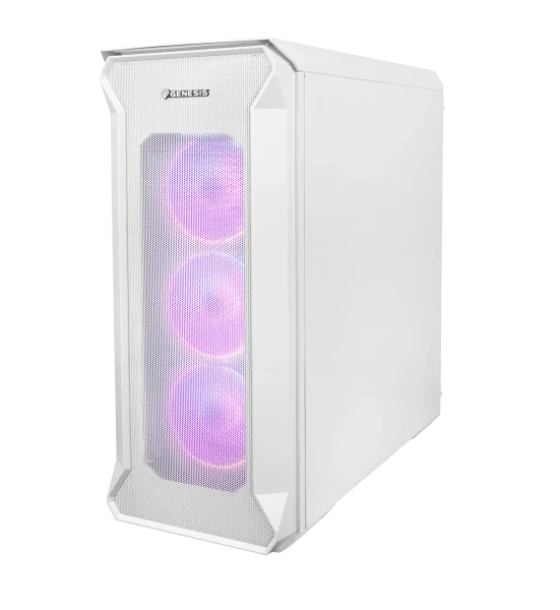 Carcasa GENESIS IRID 505 V2 Mid Tower ARGB ALB, Tempered Glass, Sloturi Expansiune 8, Drive Bays 2x3.5 inch 7x2.5 inch, Ventilatoare Suportate 6 spate 1x120mm, fata 3x120mm sau 2x140mm