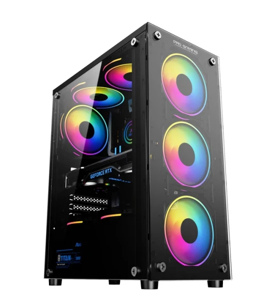 Carcasa PRO GAMING element mid tower argb negru