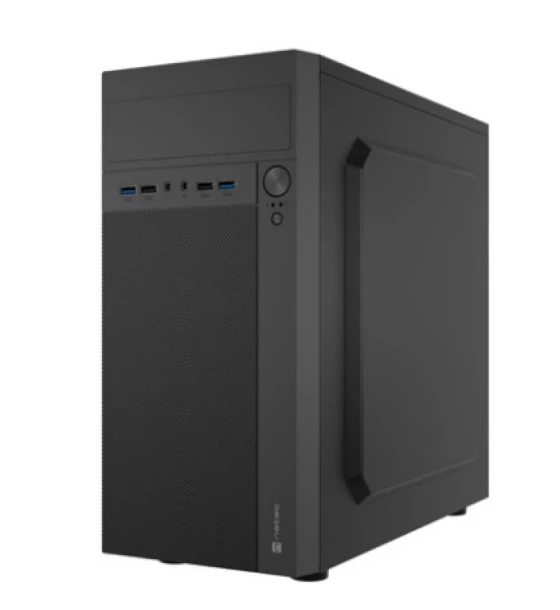 Carcasa NATEC HELIX Mini Tower NEGRU, Sloturi Expansiune 4, Drive Bays 3x3.5 inch 5x2.5 inch 1x5.25 inch, Ventilatoare Suportate 3 spate 1x80mm, lateral 1x120mm, fata 1x120mm