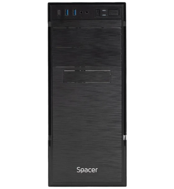 Carcasa SPACER SPCS-OC-APOLLO-250W Mid Tower NEGRU, Sloturi Expansiune 6, Drive Bays 2x5.25 inch 5x3.5 inch 1x2.5 inch, Ventilatoare Suportate 2, Format Placa De Baza Suportat Mini-ITX