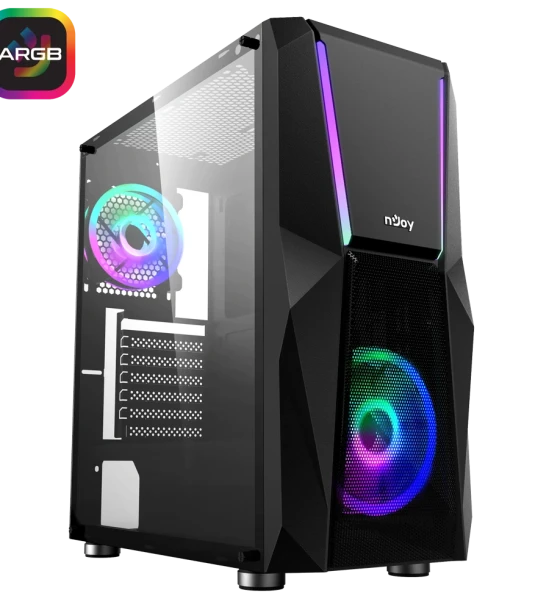 Carcasa nJoy Fort, Mid Tower NEGRU
