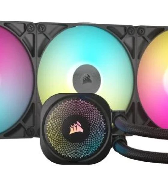 Cooler Procesor CORSAIR iCUE LINK TITAN 420 RX RGB AIO Liquid NEGRU, marime radiator 452mm, 3 ventilatoare ARGB, Viteza ventilatoare 300-1700 RPM +/- 10%, Suport AMD AM4/AM5