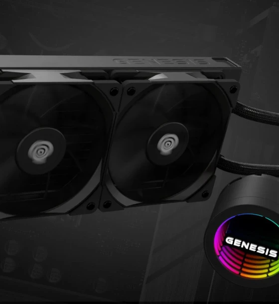 Cooler Procesor GENESIS HYDRIA 240 NEGRU, dimensiune radiator 276x120x27mm, 2 ventilatoare ARGB, Viteza ventilatoare 500-1550 RPM, Airflow ventilatoare 80 CFM, Suport AMD AM4/AM5