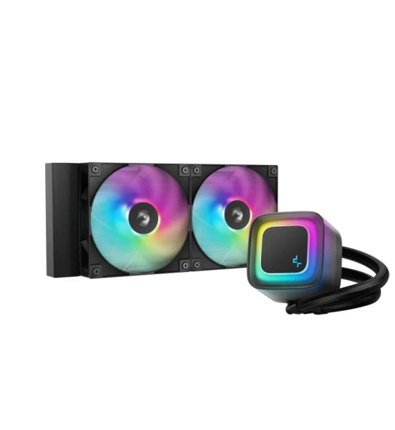 Cooler Procesor DEEPCOOL LE240 V2 ARGB NEGRU, marime radiator 282mm, 2 ventilatoare, Viteza ventilatoare 500-2100 RPM +/- 10%, Viteza pompa 2500-3400 +/- 10%, Suport AMD AM4/AM5