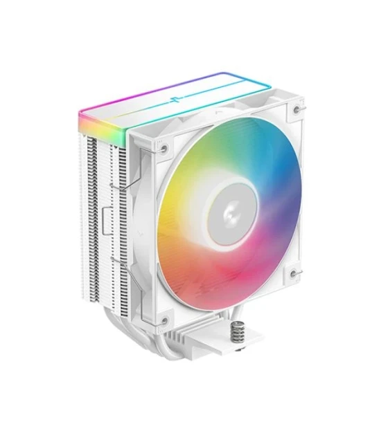 Cooler Procesor DEEPCOOL AG400 ARGB V2 ALB, marime heatsink 120x92x150mm, un ventilator ARGB, viteza ventilator 500-2100 RPM +/- 10%, Airflow 75.89 CFM, Suport AMD AM4/AM5