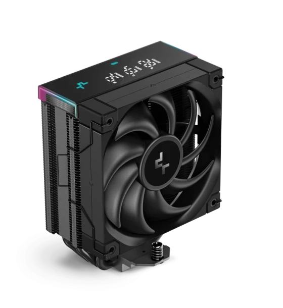 Cooler Procesor DEEPCOOL AK400 DIGITAL PRO NEGRU, marime heatsink 120x60x152mm, un ventilator, viteza ventilator 500-1750 RPM +/- 10%, Airflow 60.89 CFM, Suport AMD AM4/AM5